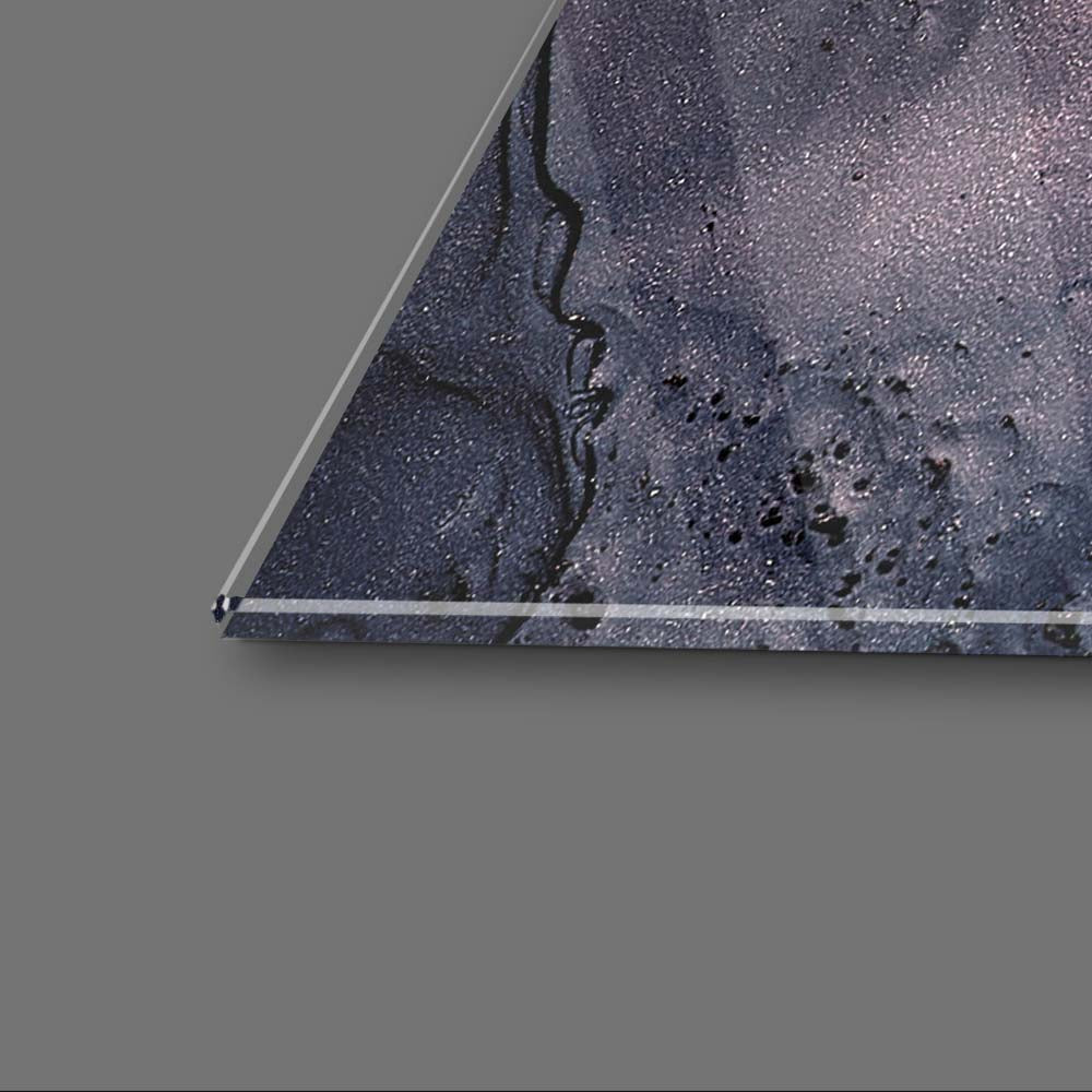 Abstract Blue and Pink Alcohol Ink Marble Glass Wall Art