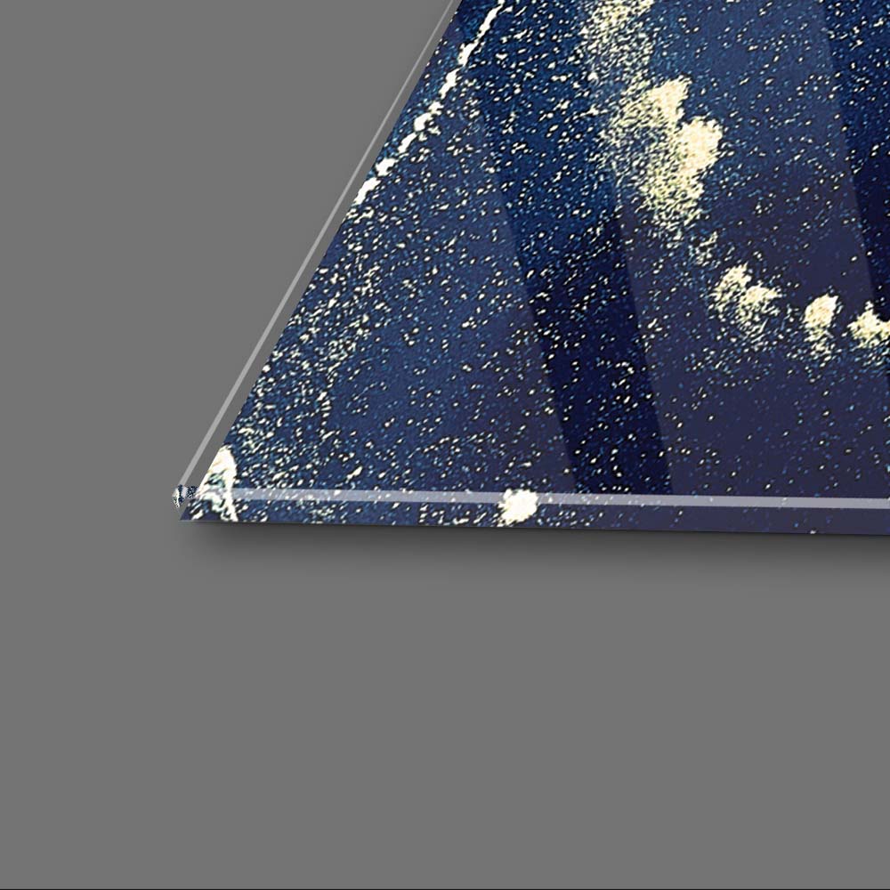 Abstract Blue and Purple Alcohol Ink Marble Glass Wall Art