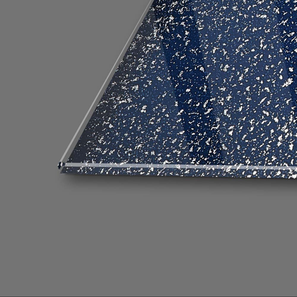 Abstract Blue and Silver Alcohol Ink Marble Glass Wall Art