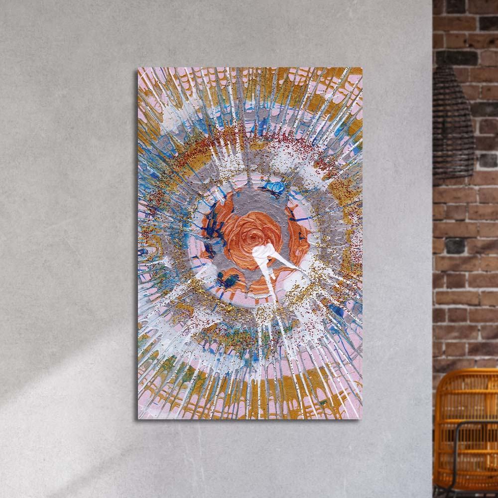 Abstract Expressionism Colourful Contemporary Pollock Glass Wall Art