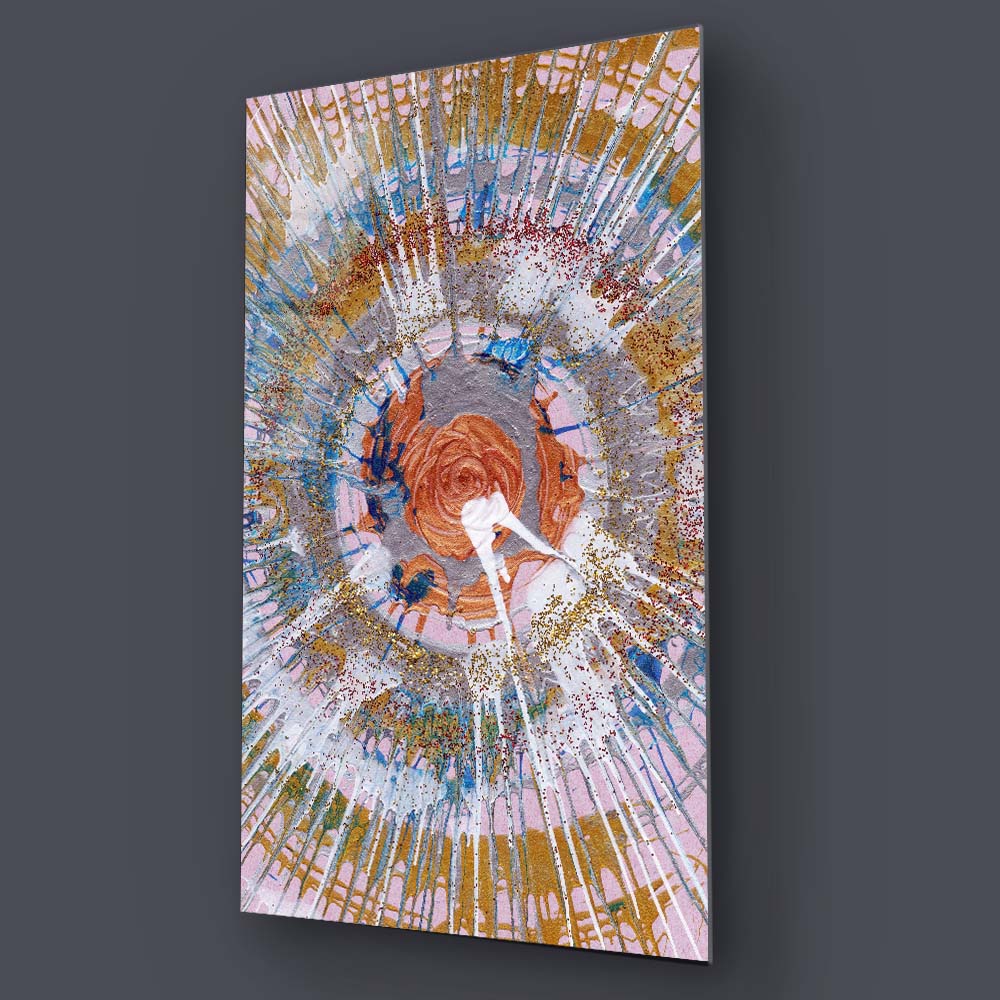 Abstract Expressionism Colourful Contemporary Pollock Glass Wall Art