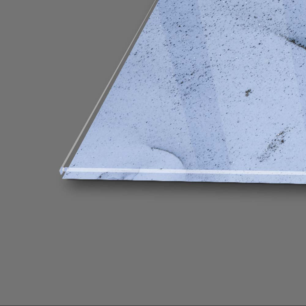 Abstract Light Blue Marble Glass Wall Art