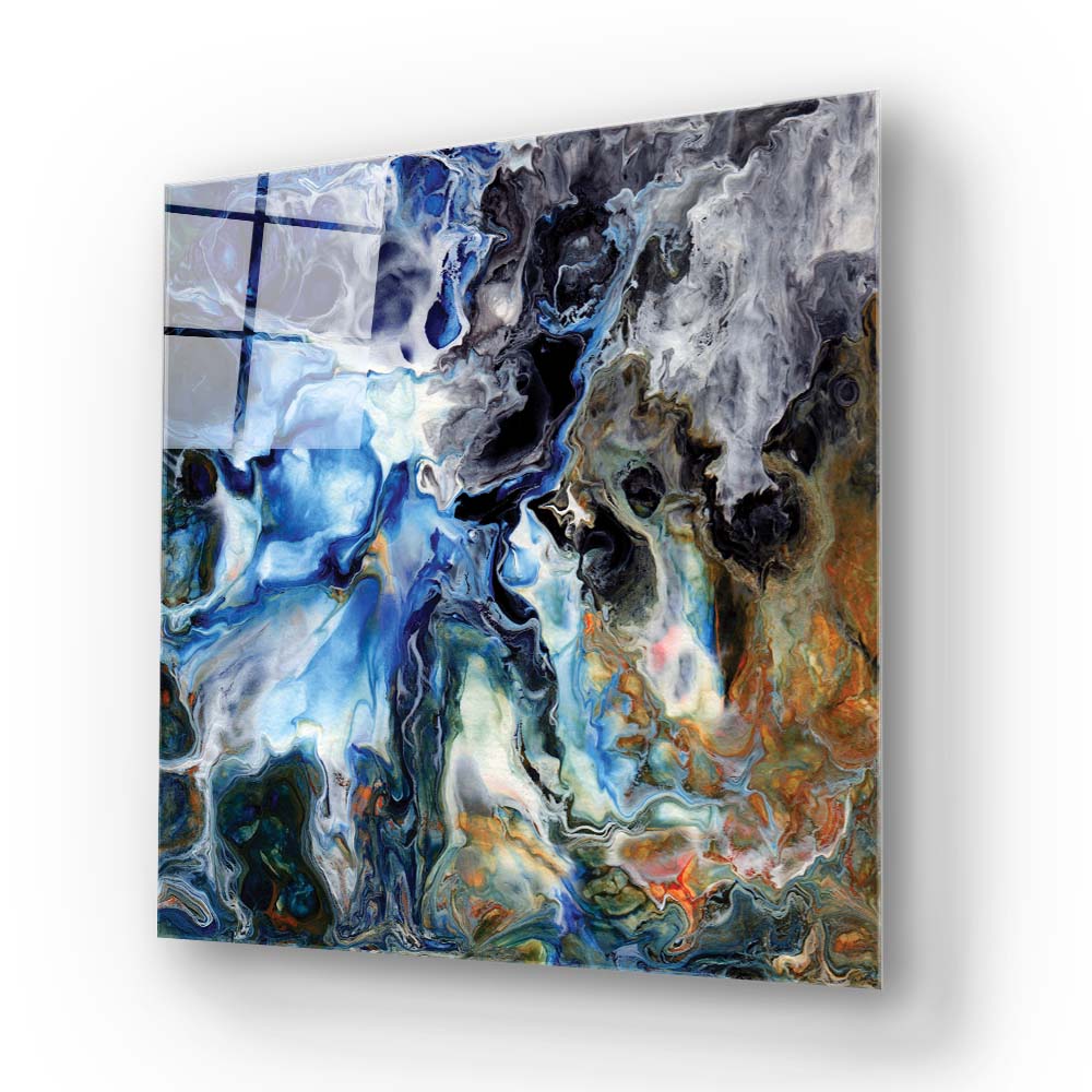 Abstract Liquid Structure Glass Wall Art