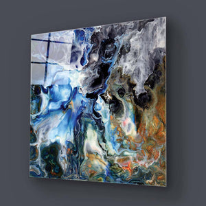 Abstract Liquid Structure Glass Wall Art