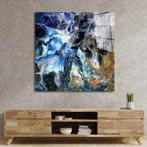 Abstract Liquid Structure Glass Wall Art