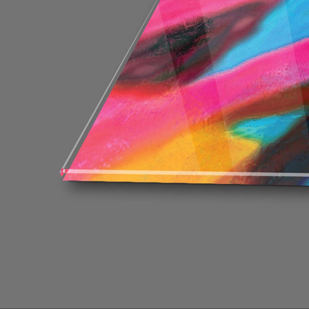 Abstract Multi-Coloured Tiger Glass Wall Art