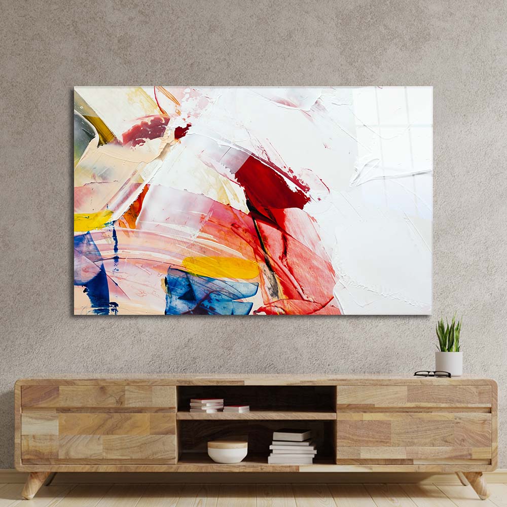 Abstract Palette Knife Oil Painting Glass Wall Art