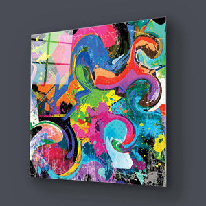 Abstract Spraypaint Square Glass Wall Art