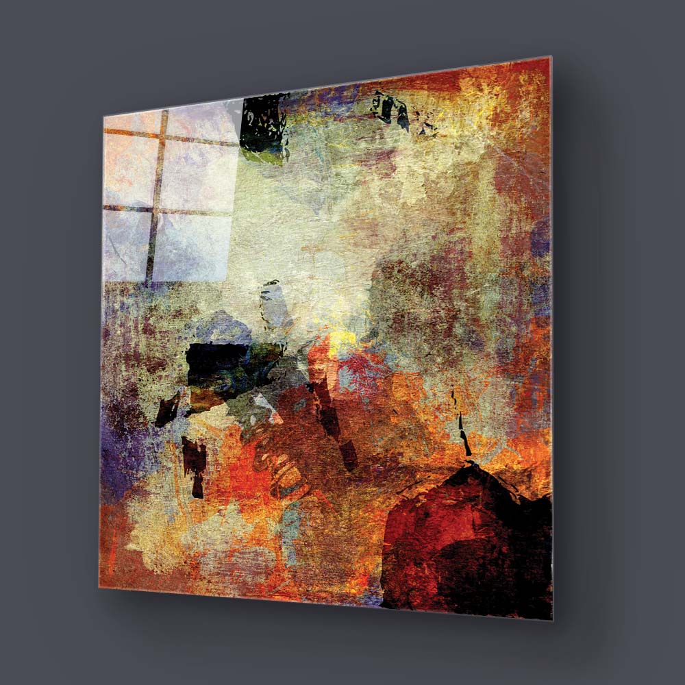 Abstract Volcanic Colours Glass Wall Art