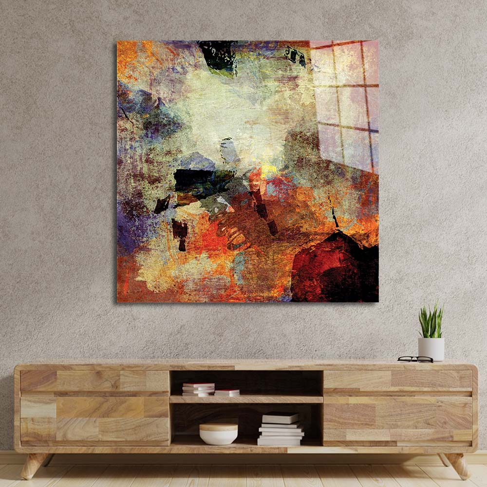 Abstract Volcanic Colours Glass Wall Art