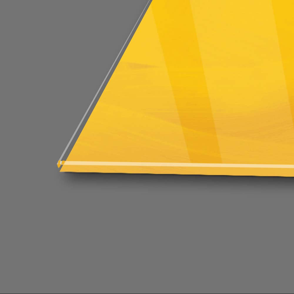 Abstract Yellow Ochre Glass Wall Art