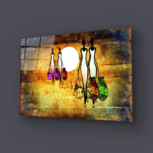 Africa Retro Vintage Style Glass Wall Art