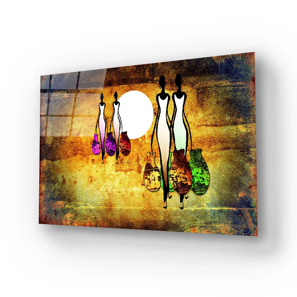 Africa Retro Vintage Style Glass Wall Art