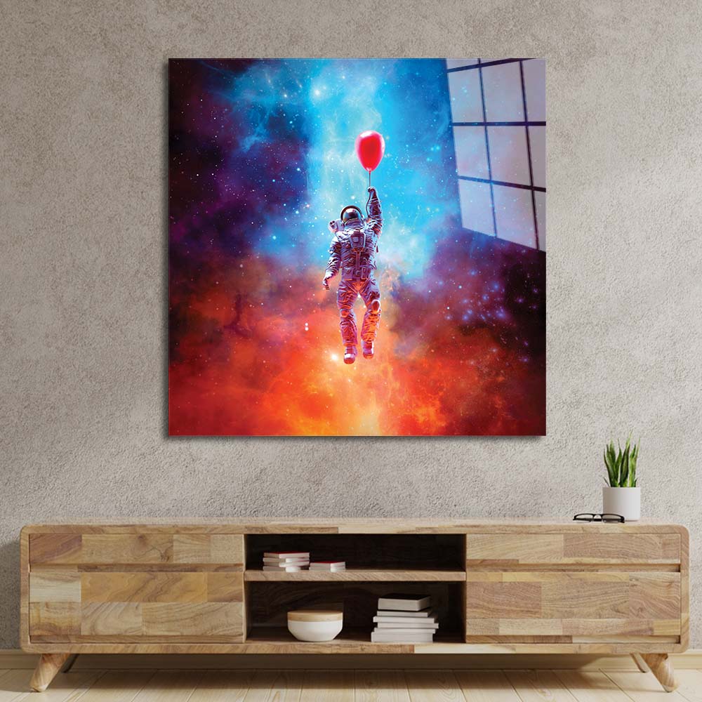 Astronaunt Glass Wall Art