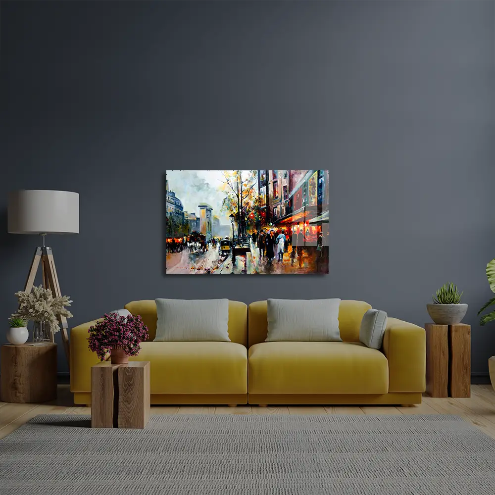 Autumn Streets Paris Glass Wall Art
