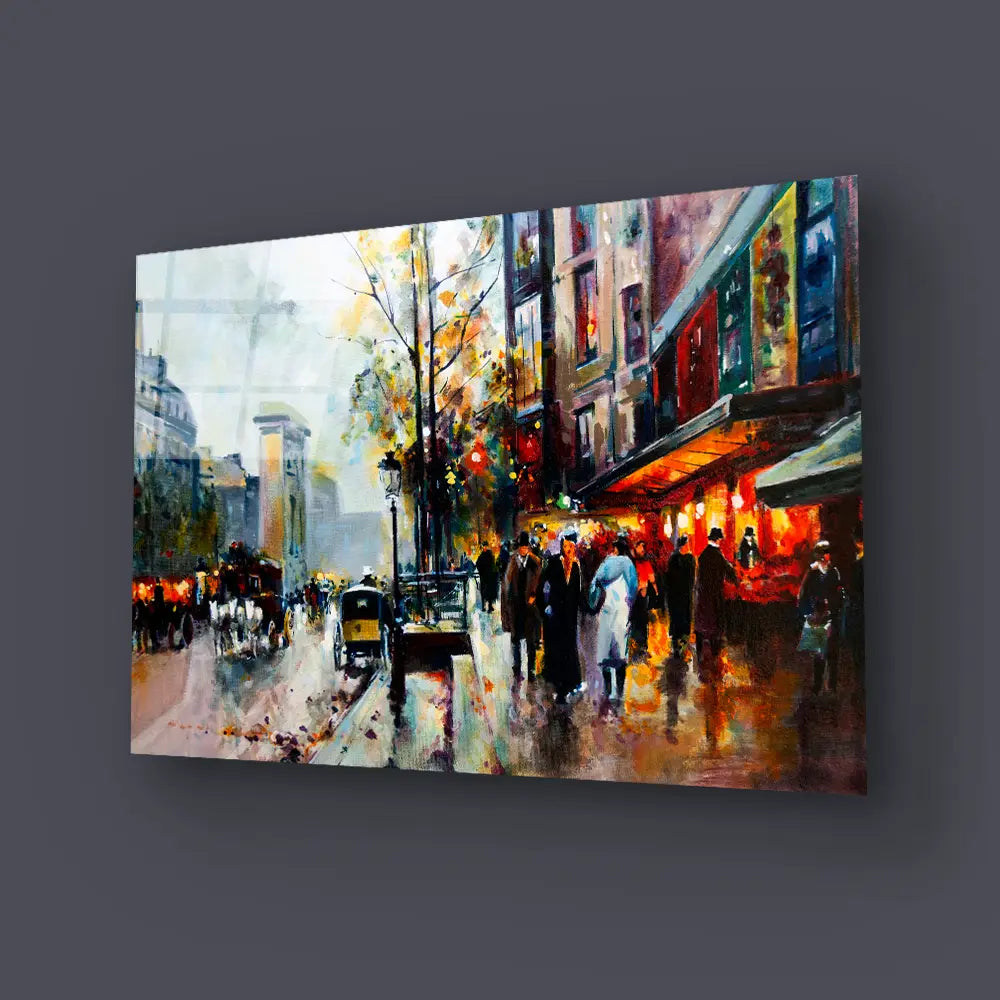 Autumn Streets Paris Glass Wall Art
