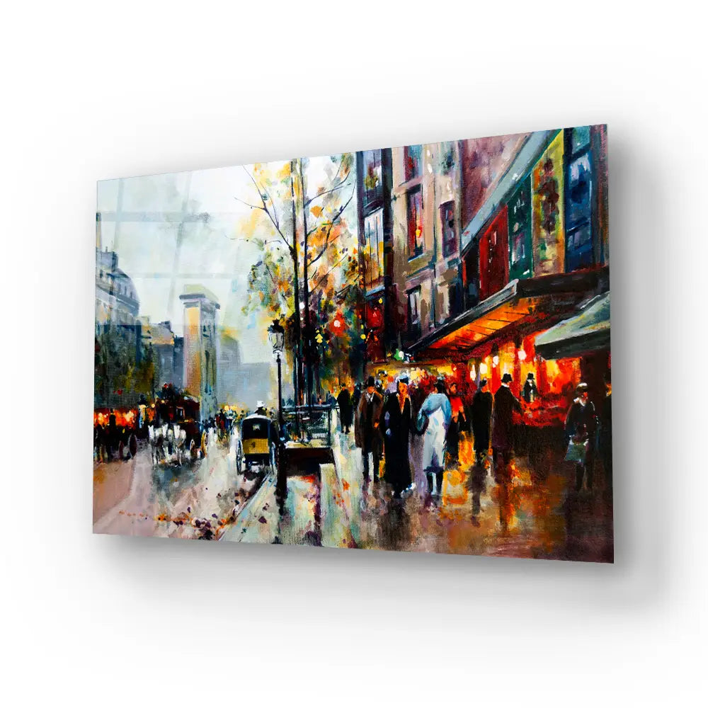 Autumn Streets Paris Glass Wall Art