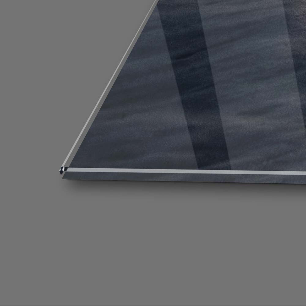 Beach Sunset with Palm Trees Glass Wall Art