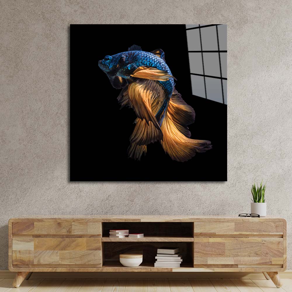 Betta Fish Glass Wall Art