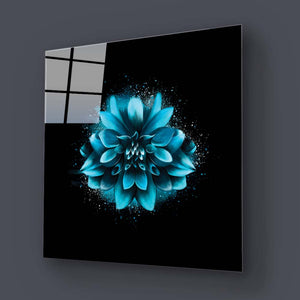 Blue Lotus Glass Wall Art