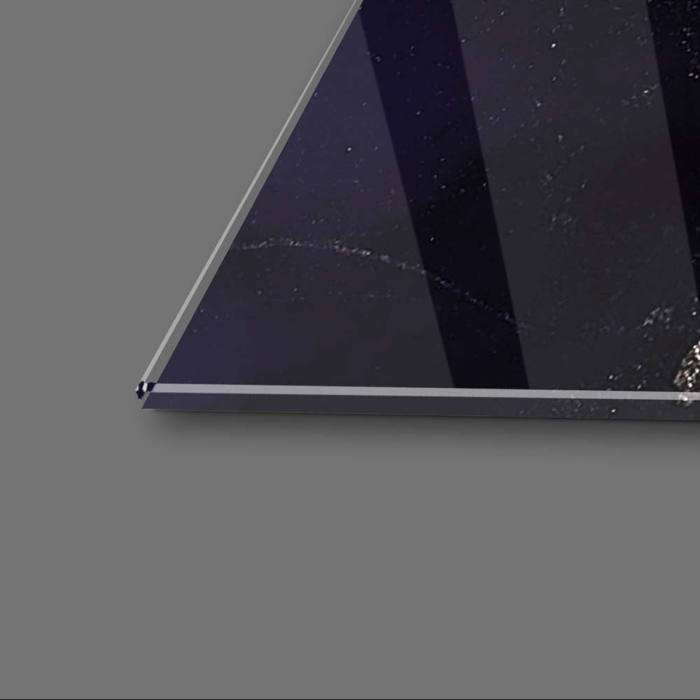 Blue and Purple Alcohol Ink Abstract Glass Wall Art