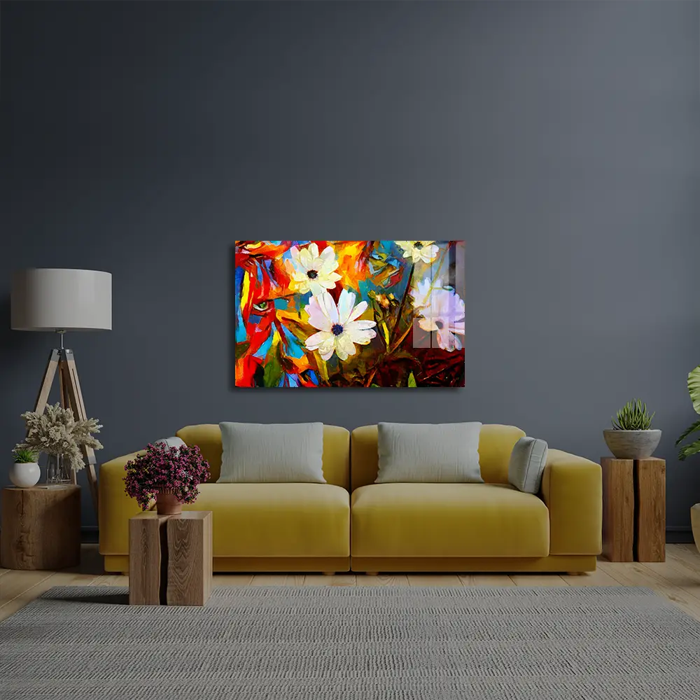 Chamomile Glass Wall Art