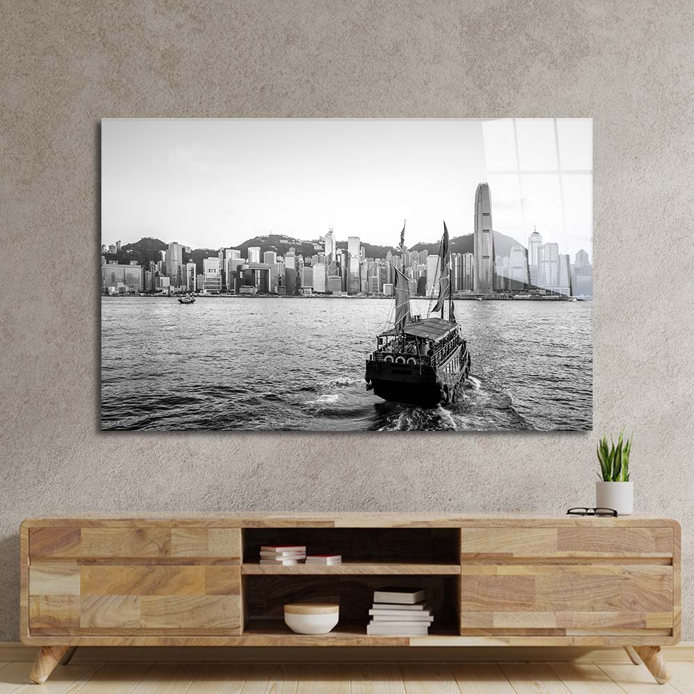 City Skyline Glass Wall Art