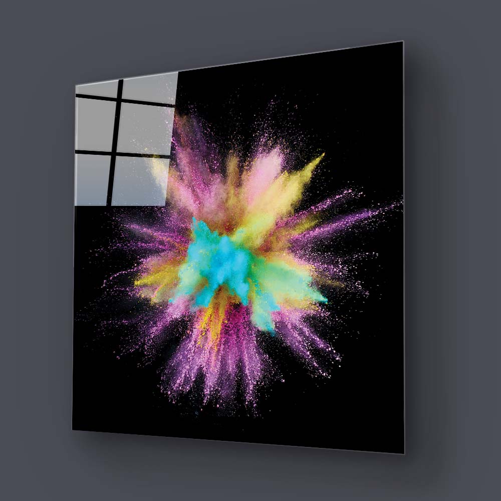 Colourful Explosion Glass Wall Art