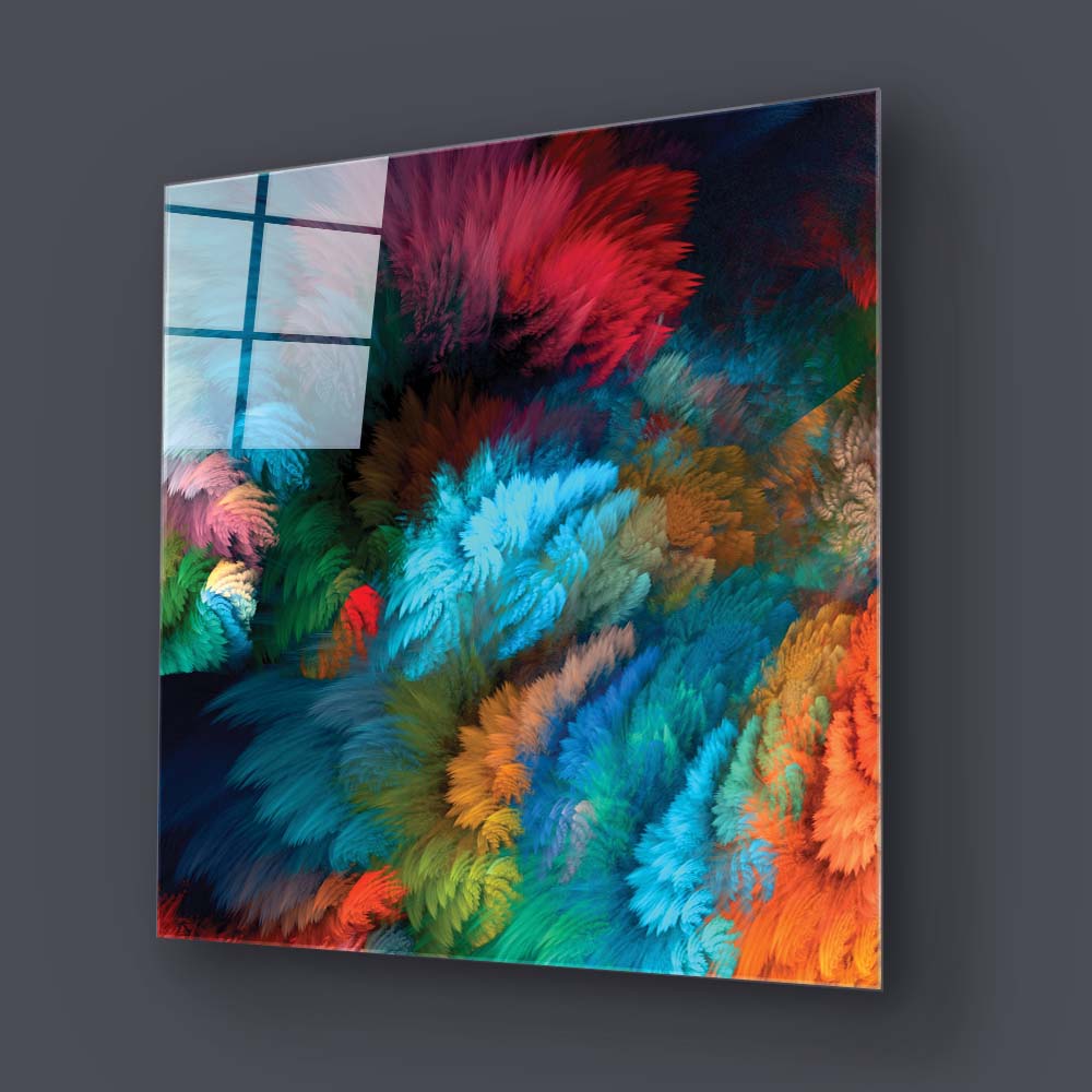 Colourful Leaves Glass Wall Art