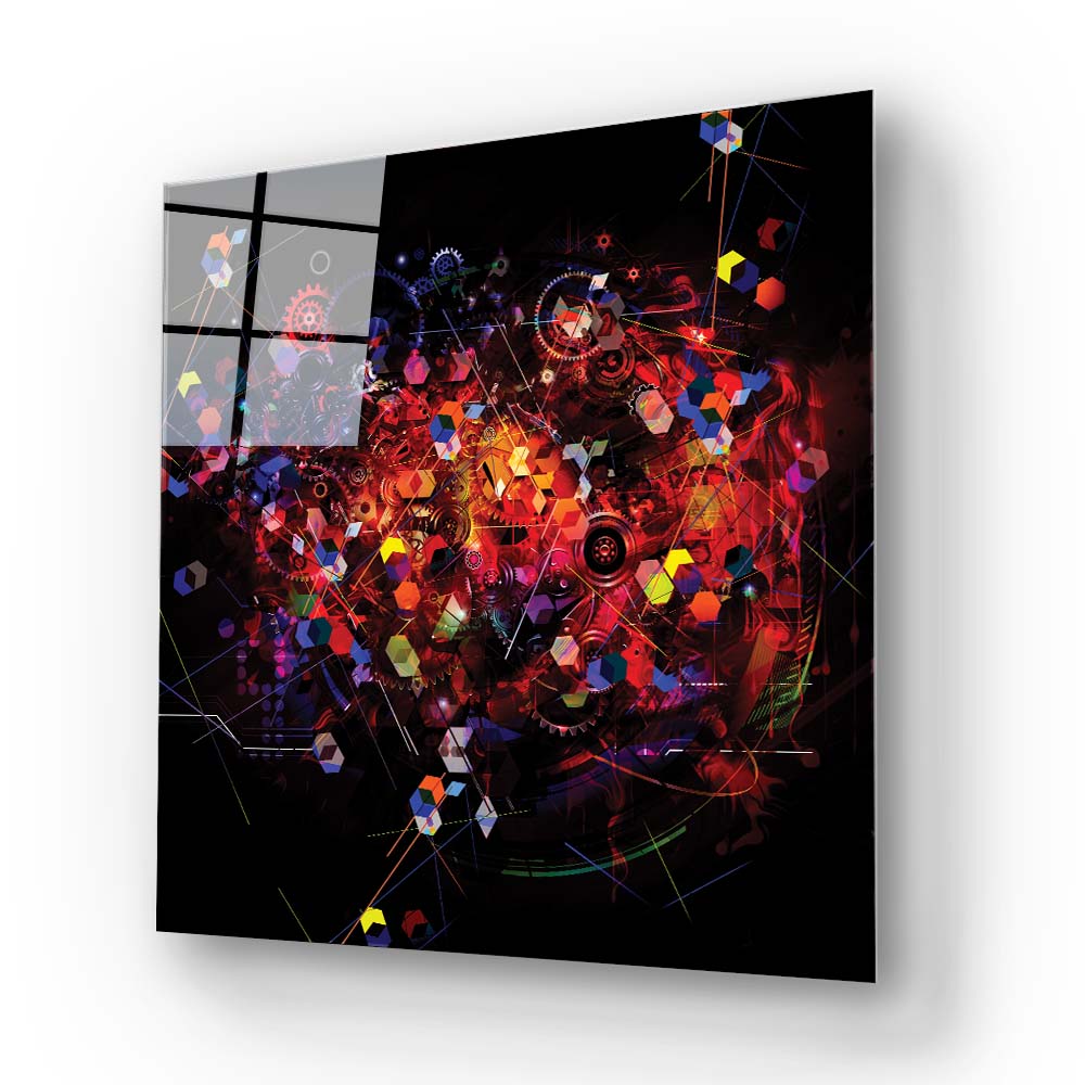 Colourful Mechanics Glass Wall Art