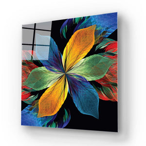 Colourful Petals Glass Wall Art