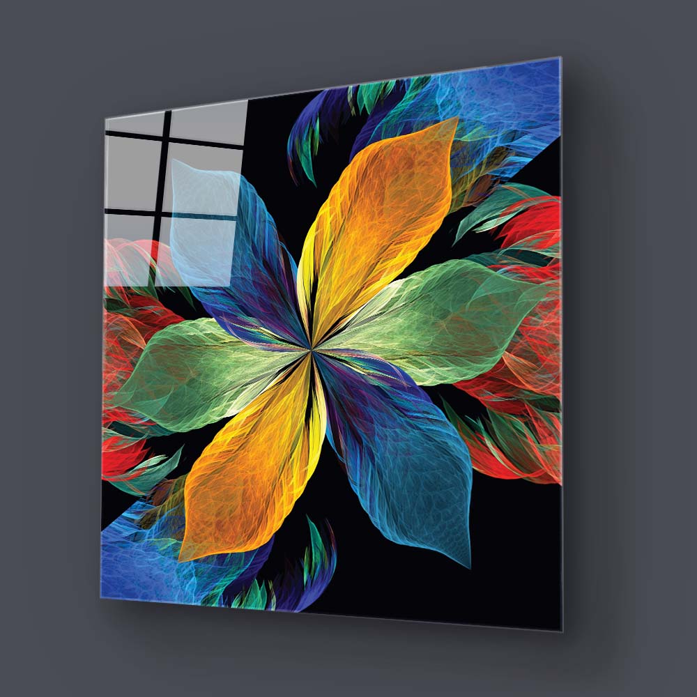 Colourful Petals Glass Wall Art