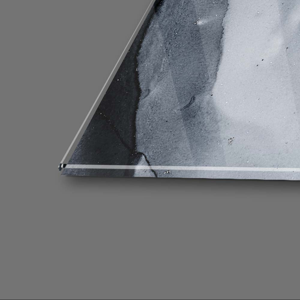 Dark Grey Alcohol Ink Abstract Glass Wall Art