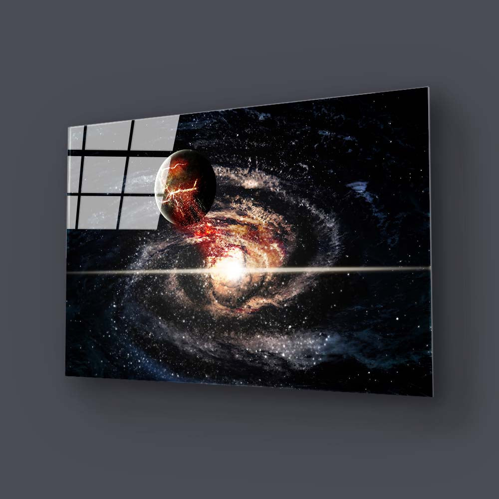 Dying Planet Glass Wall Art