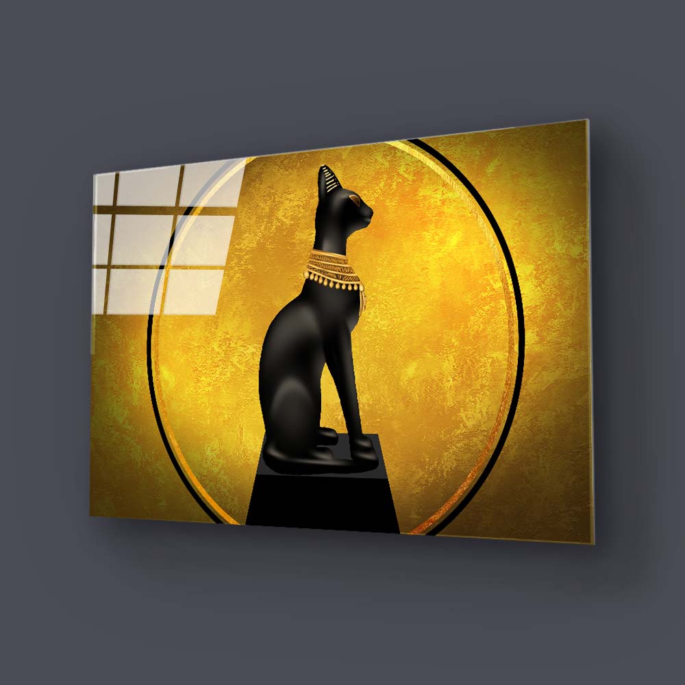 Egyptian Goddess Bastet Glass Wall Art