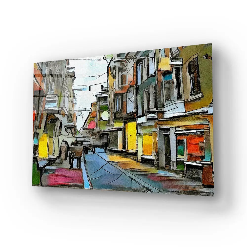 European Urban Landscape Glass Wall Art
