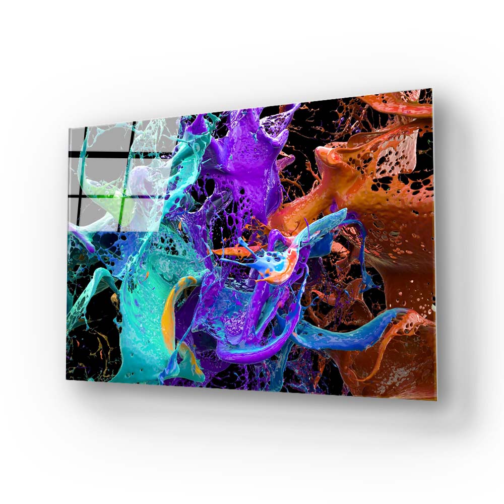 Exploding Paints Glass Wall Art