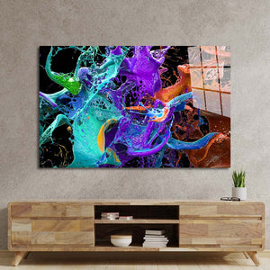 Exploding Paints Glass Wall Art