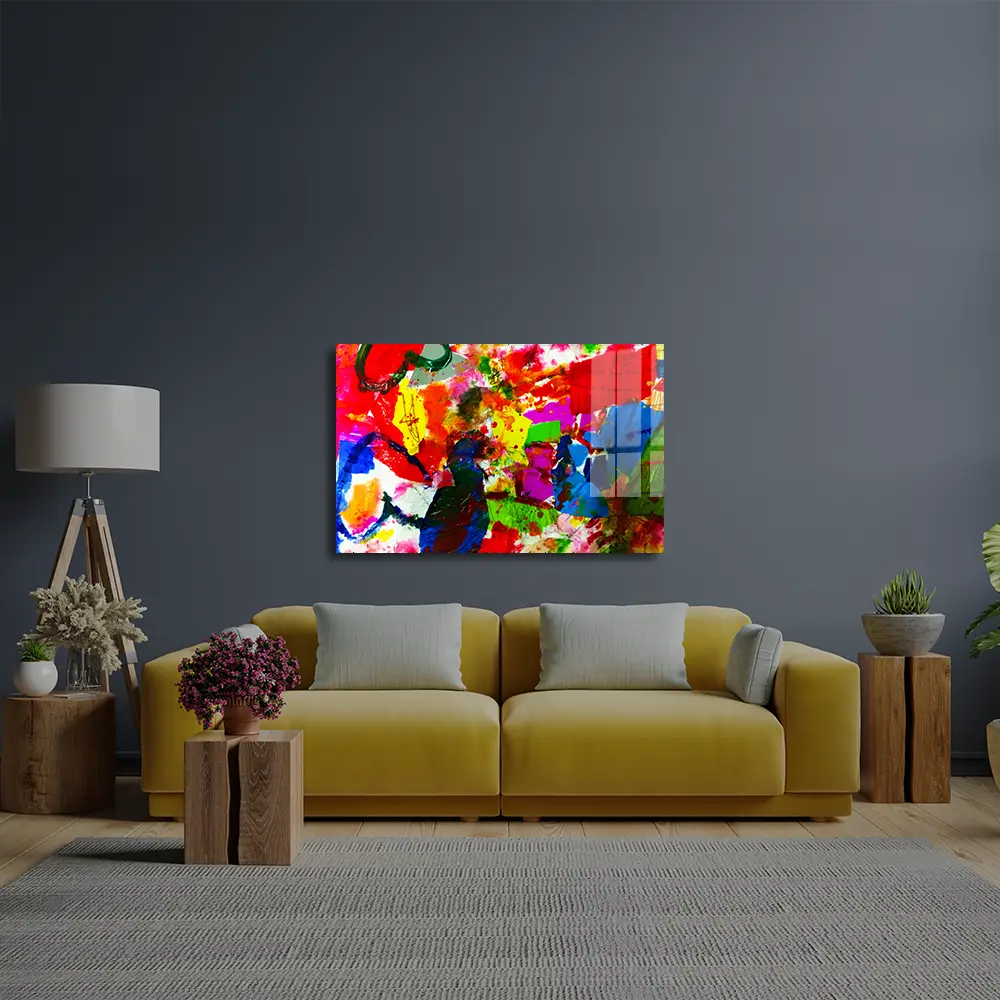 Expressionism Art Mixed Media Glass Wall Art