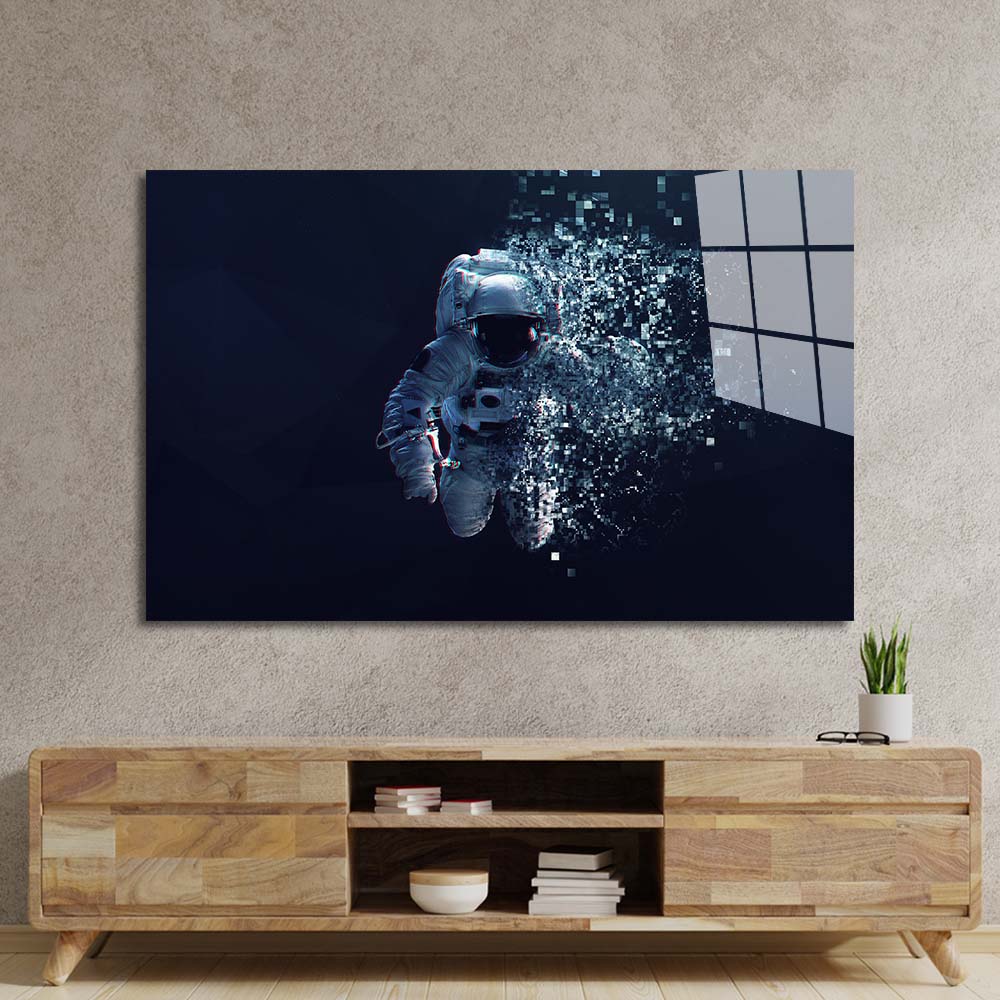 Fading Astronaut Glass Wall Art