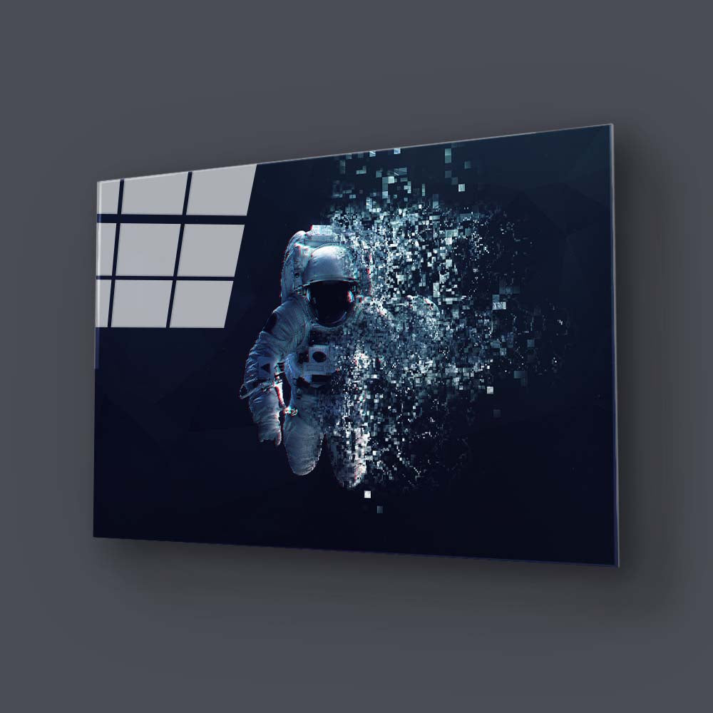 Fading Astronaut Glass Wall Art