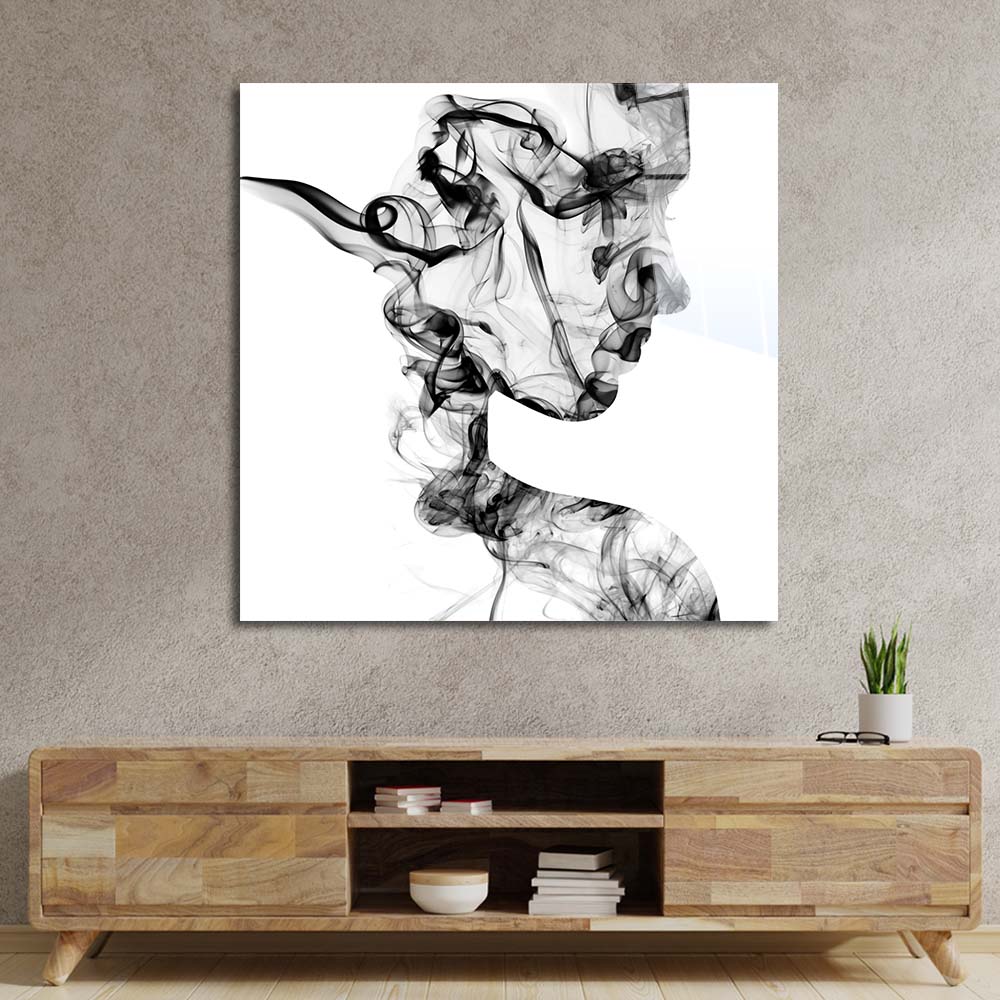 Female Figure in Smoke Glass Wall Art