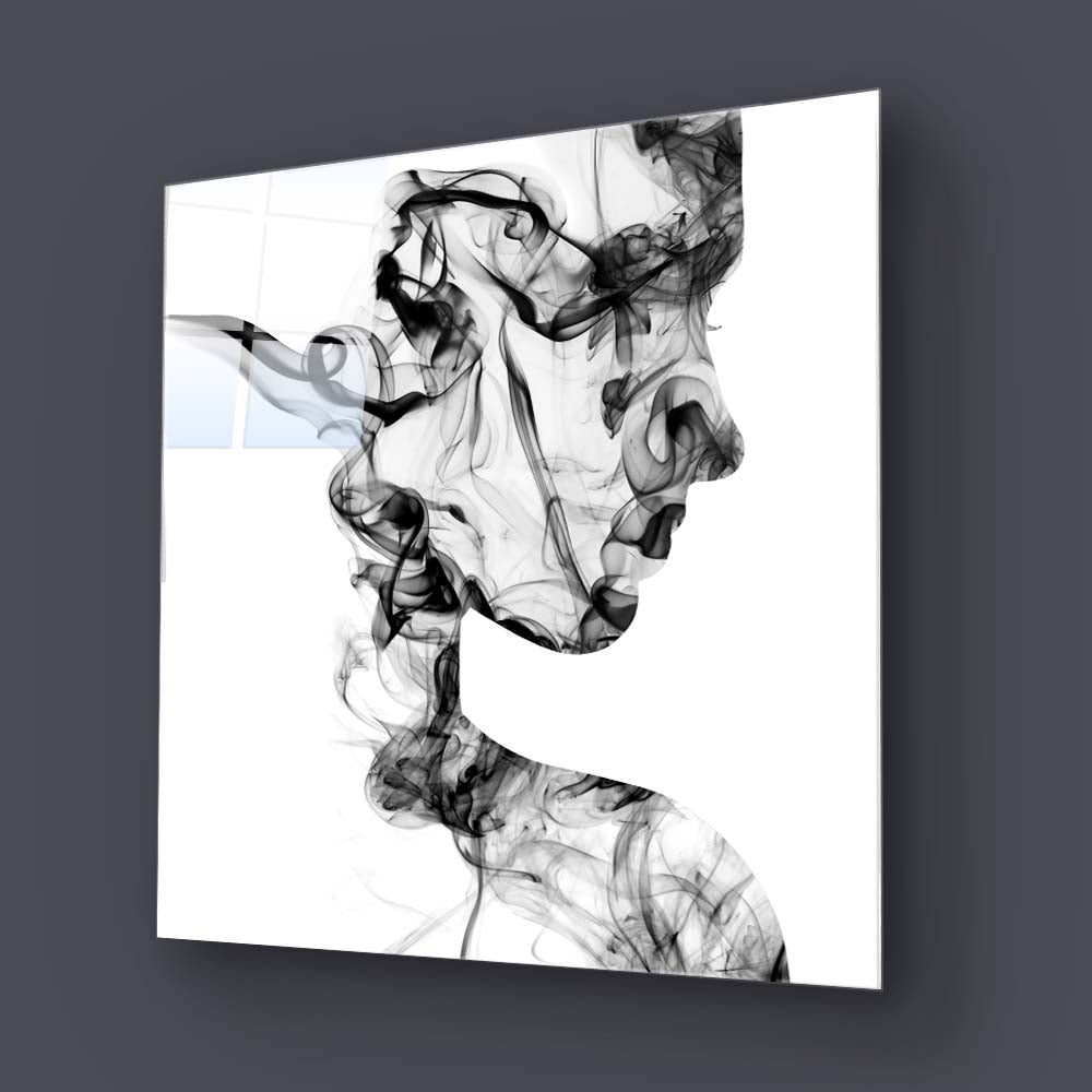 Female Figure in Smoke Glass Wall Art