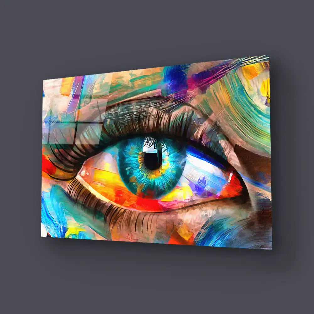 Fluorit Conceptual Abstract Picture Eye Glass Wall Art