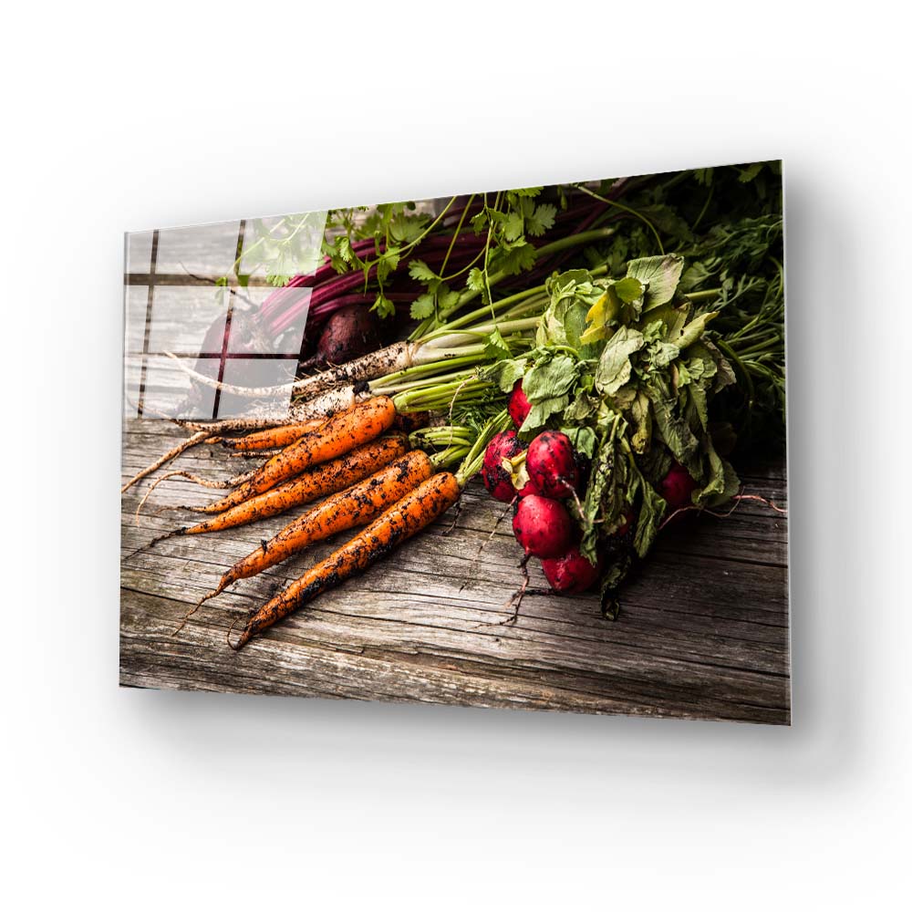 Fresh Vegetables Glass Wall Art