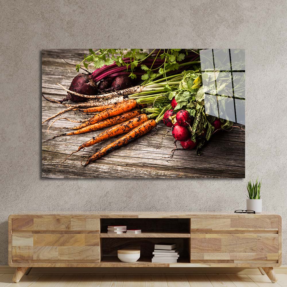 Fresh Vegetables Glass Wall Art