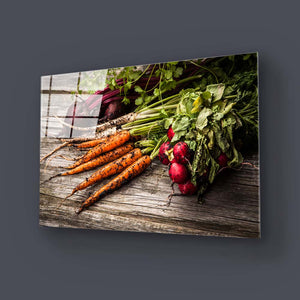 Fresh Vegetables Glass Wall Art