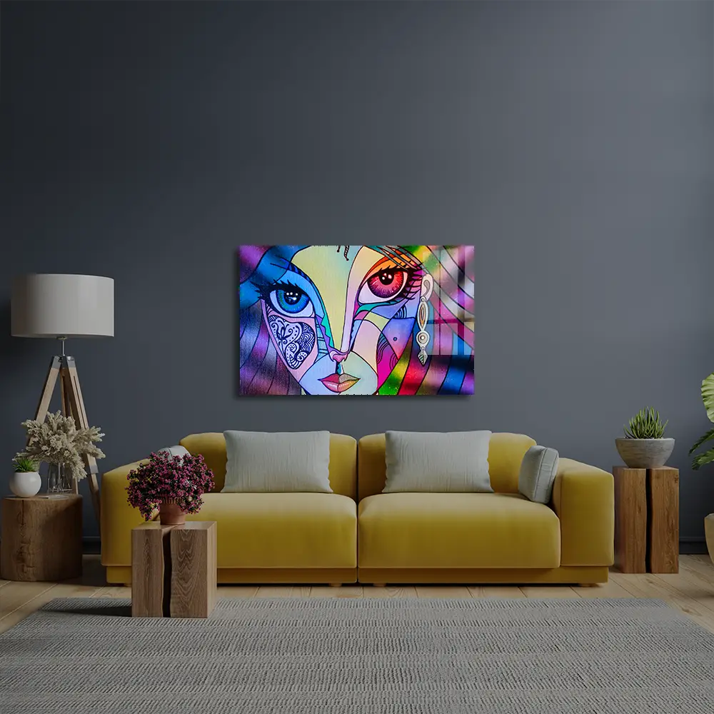 Girl Portrait Beauty Woman Glass Wall Art