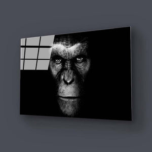Gorilla Head Photo Glass Wall Art