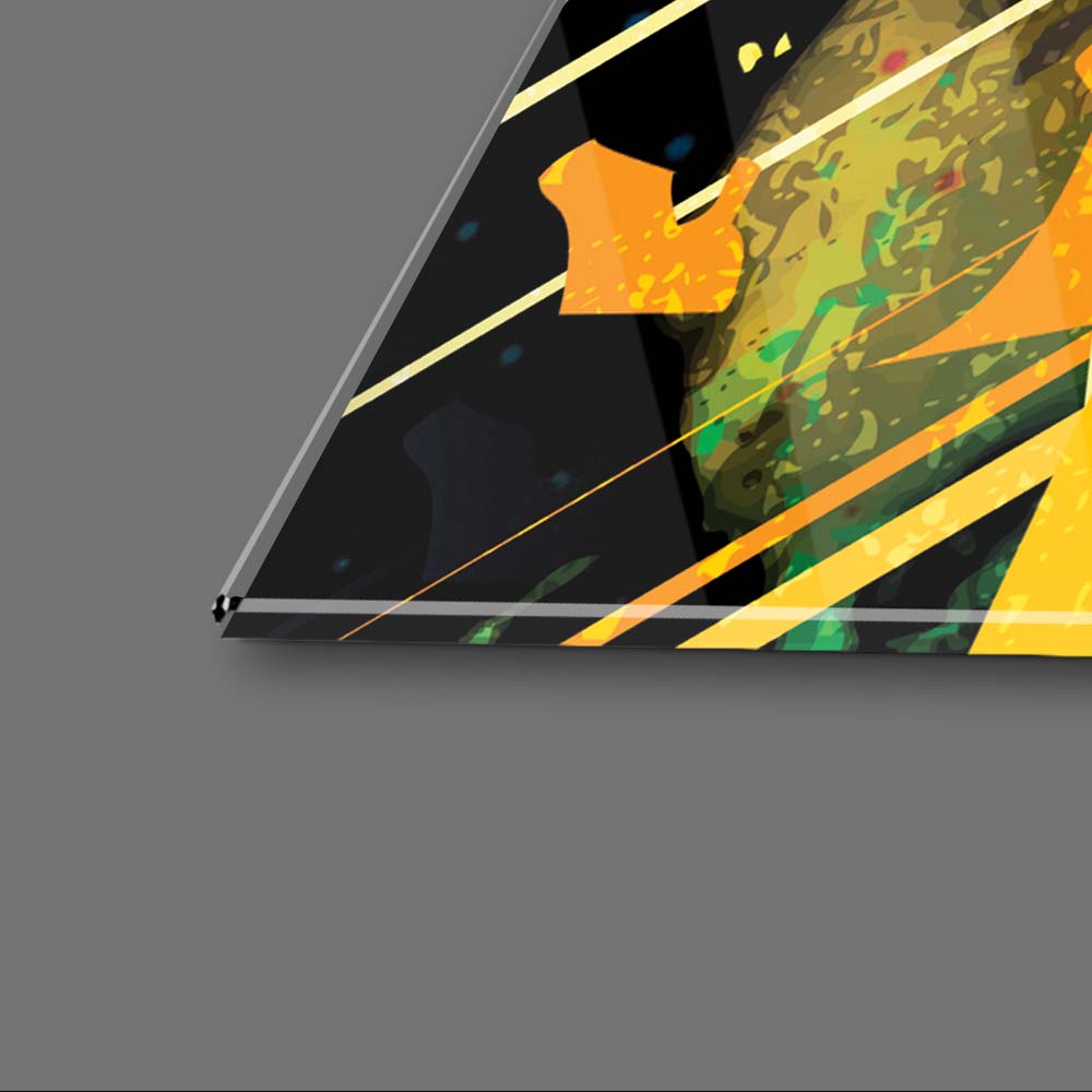 Graffiti Coloured Lips Glass Wall Art